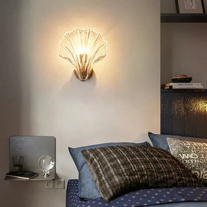 Beachy Seashell Glass Wall Light with Soft Glow - Luxicro