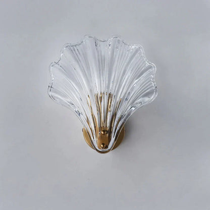 Beachy Seashell Glass Wall Light with Soft Glow