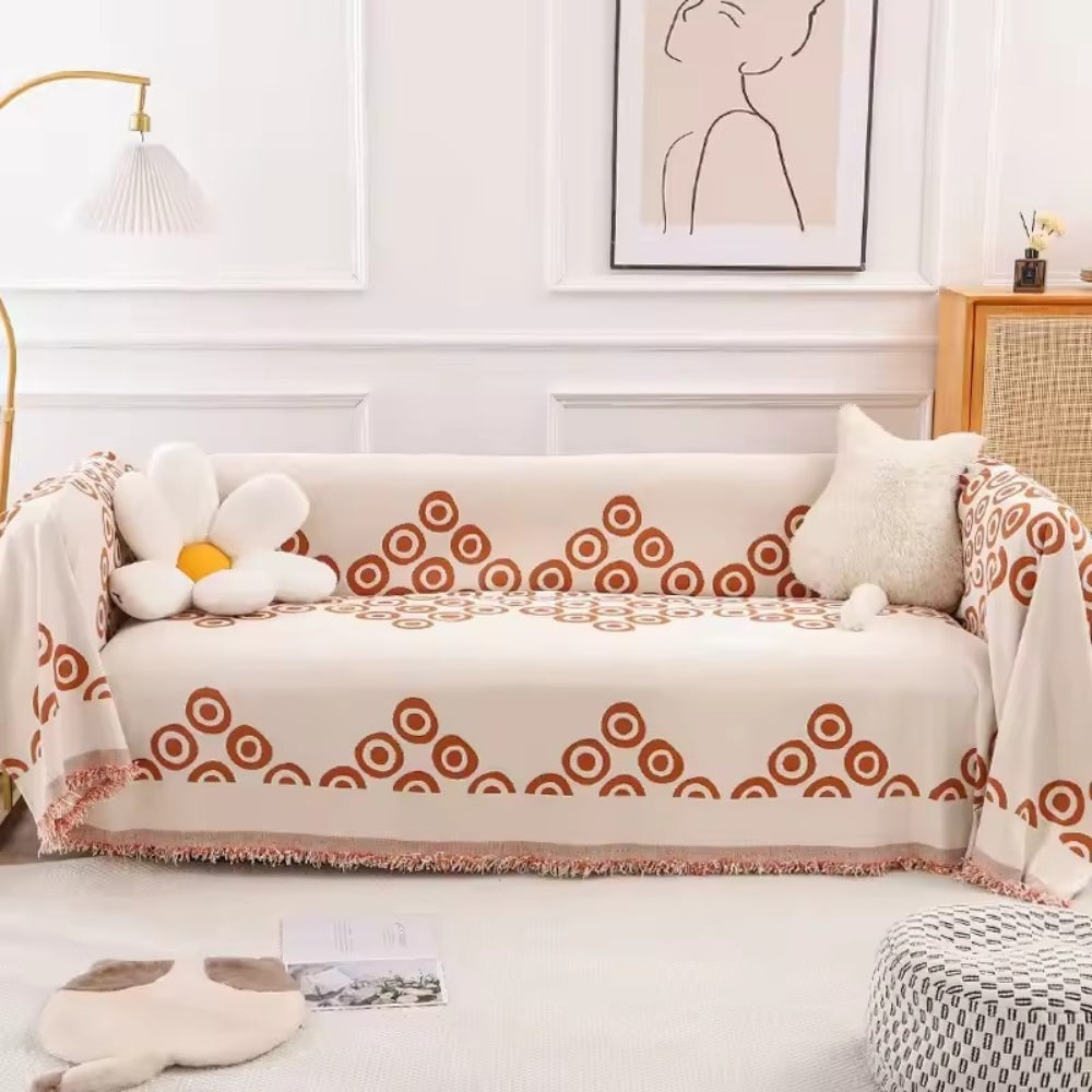 Floral Soft Chenille Couch Slipcover
