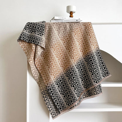 Cozy Plaid Knitted Winter Scarf