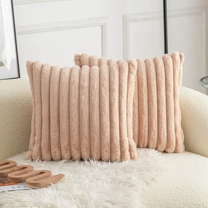 Soft Synthetic Fur Throw Pillow Cover