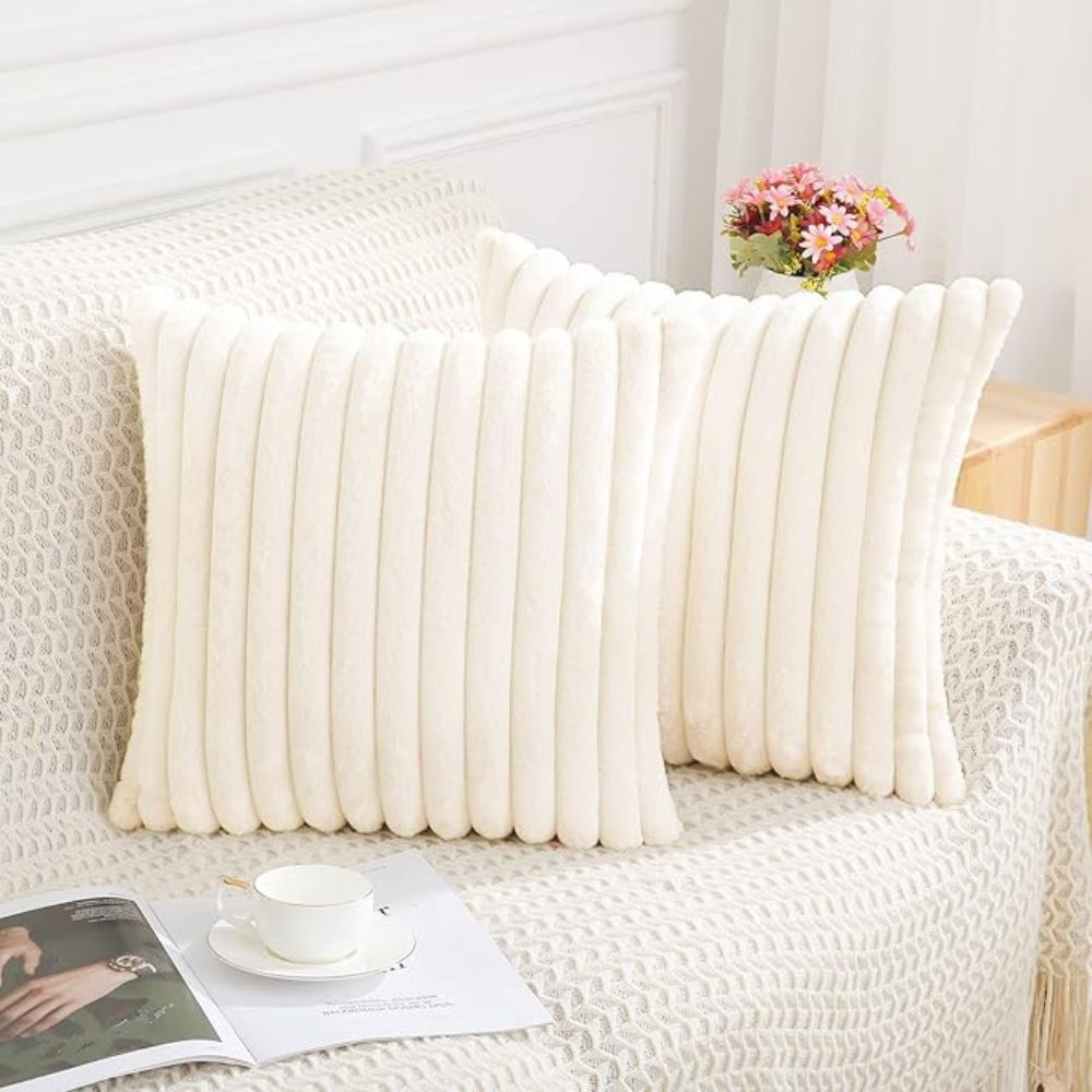 Soft Synthetic Fur Throw Pillow Cover