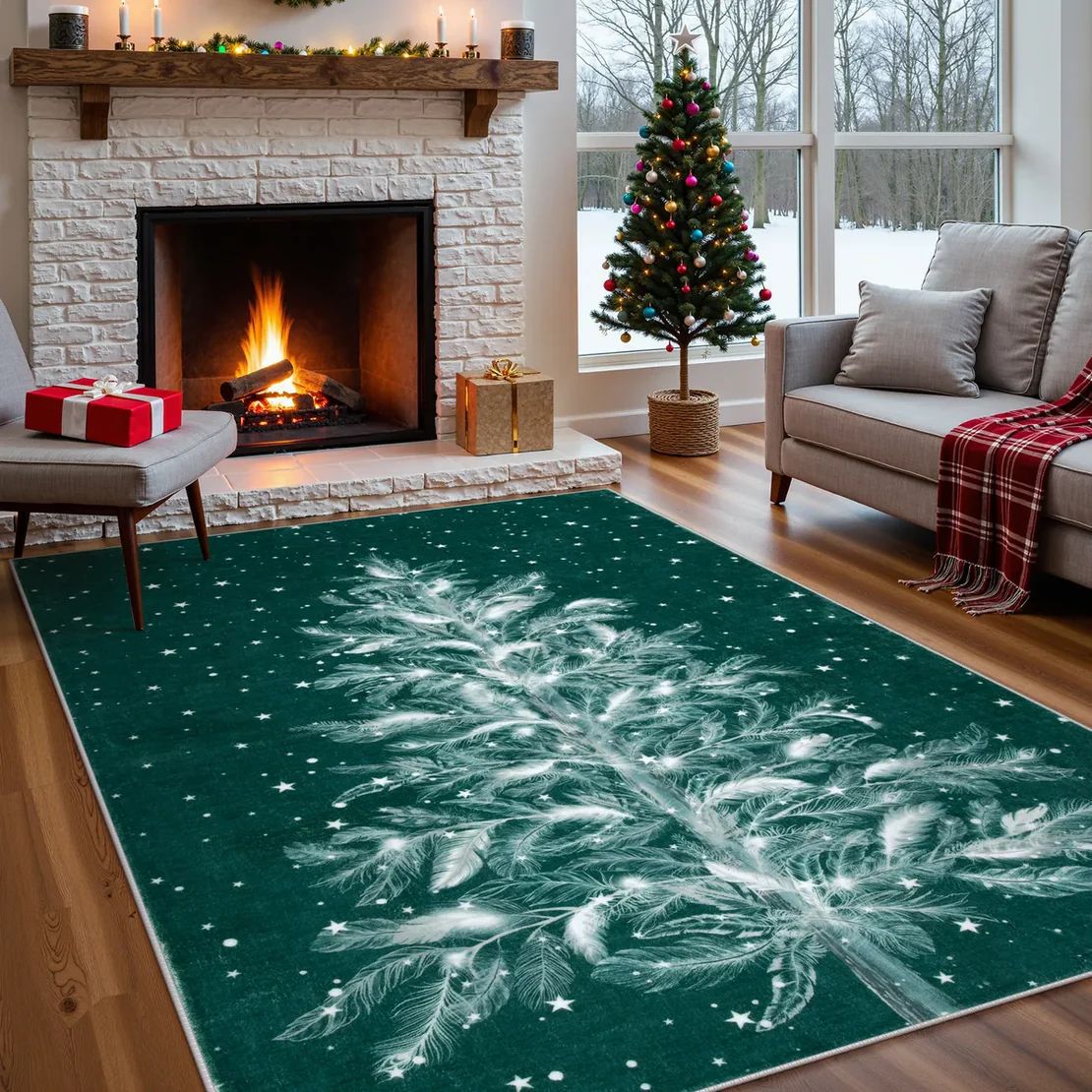 Soft Festive Holiday Area Rug