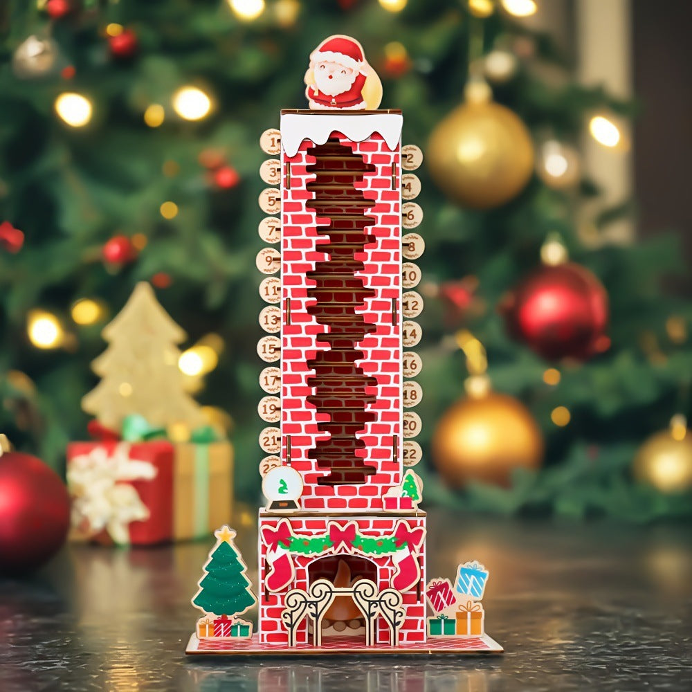Classic Holiday Countdown Wooden Display Stand