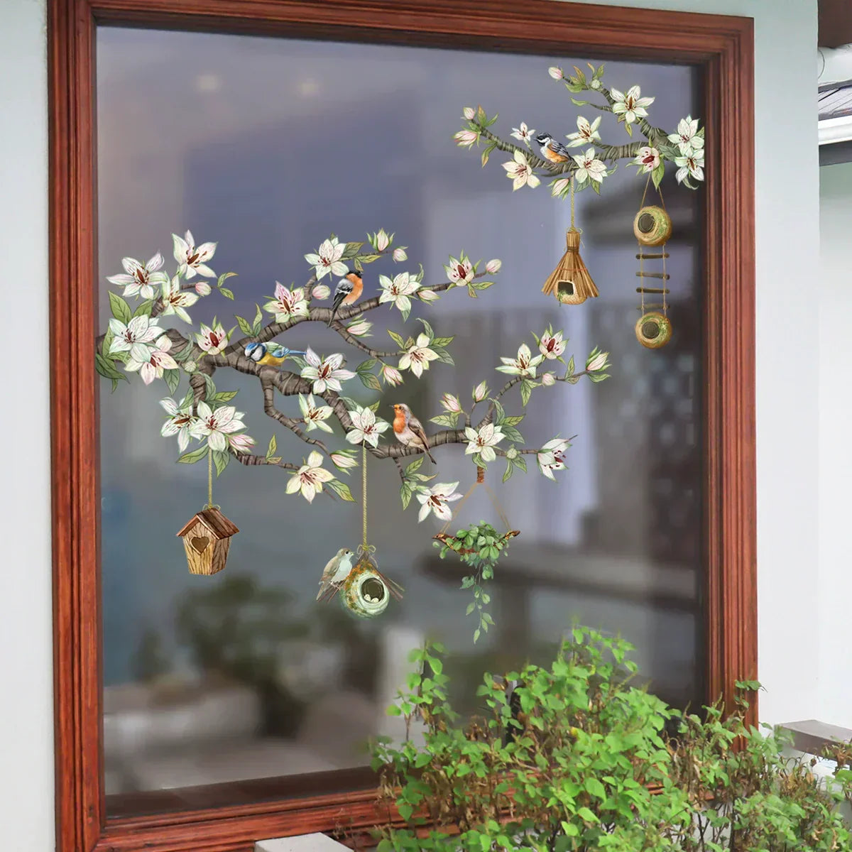 Colorful Floral Static Window Sticker
