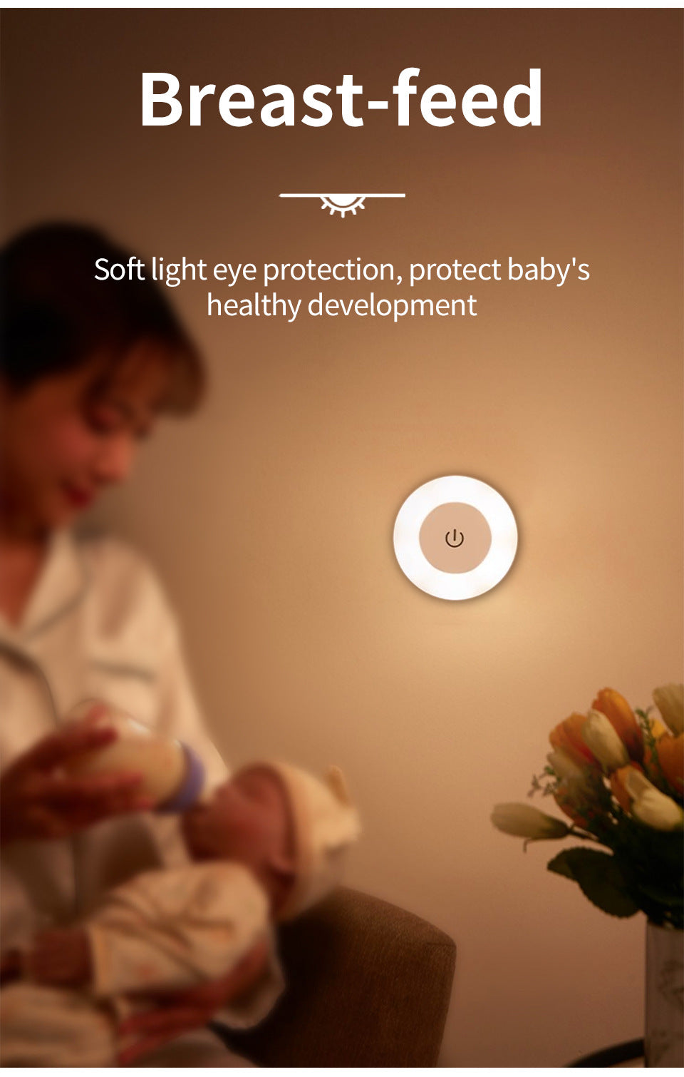 Automatic Plug-in LED Bedside Lamp