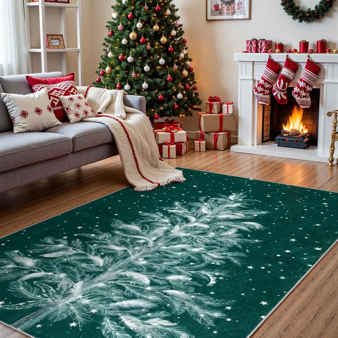 Cozy Holiday Area Rug - Warm Non-Slip Home Rug - Luxicro