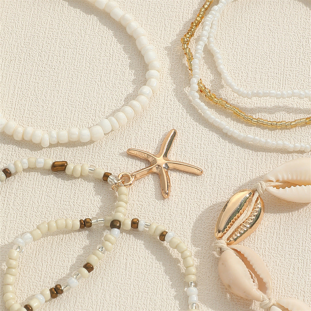 Trendy Coastal 7 Piece Charm Bracelet Set