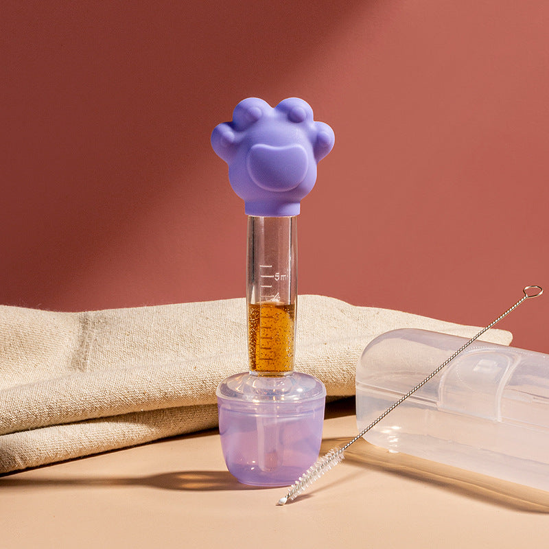 Baby Food Dispenser with Measurement Cup and Feeding Syringe