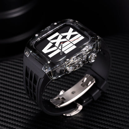 Black Rubber Strap Kit For Apple Watch