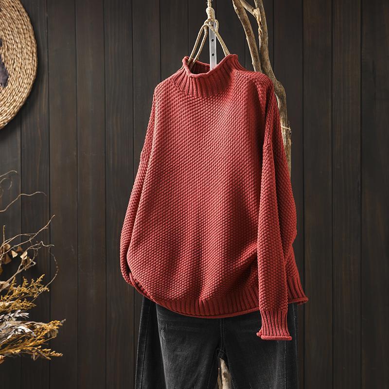 Cozy Women's Crew Neck Waffle Sweater