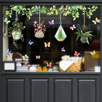 Colorful Floral Static Window Sticker