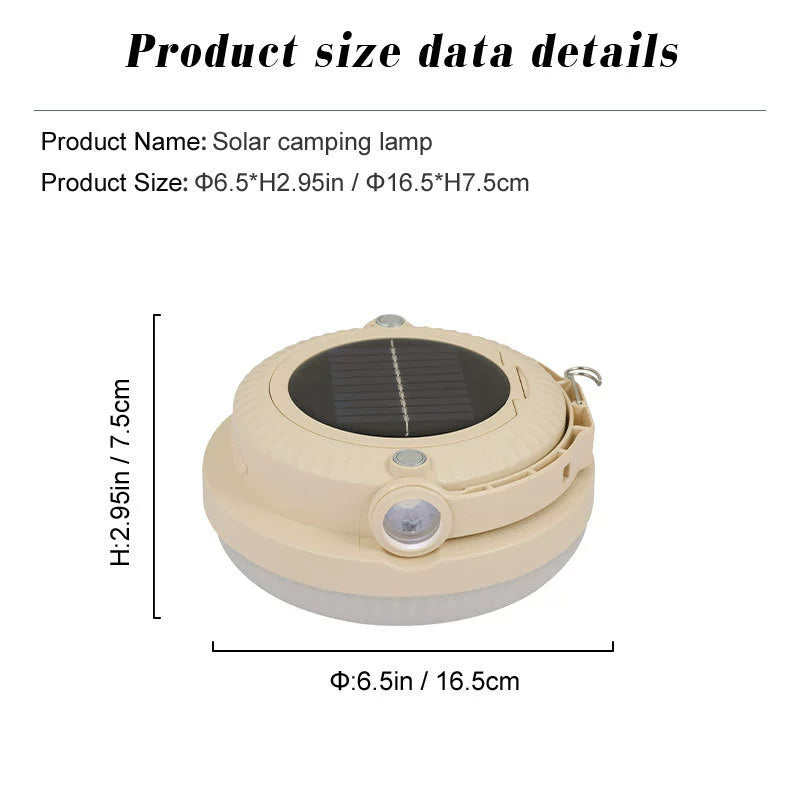 Compact Waterproof Solar LED Camping Light