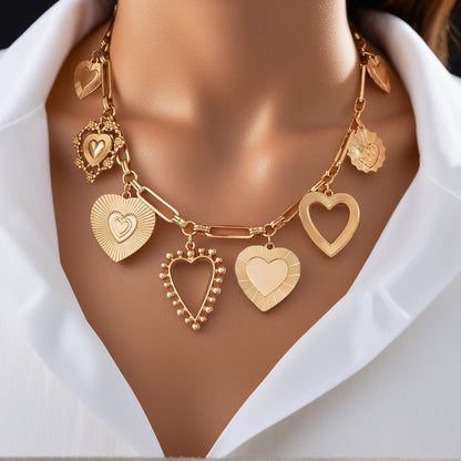 Large Love Heart Pendant Necklace - Luxicro
