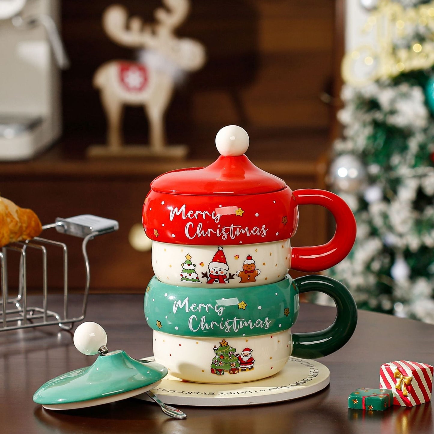 Festive Holiday Red Coffee Mug