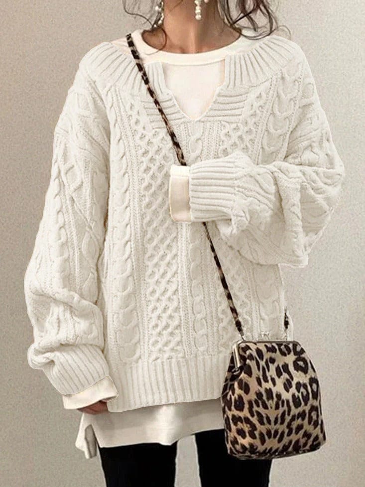 Cozy Women's Crew Neck Knit Winter Sweater