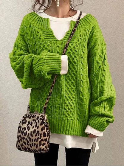 Cozy Women's Crew Neck Knit Winter Sweater