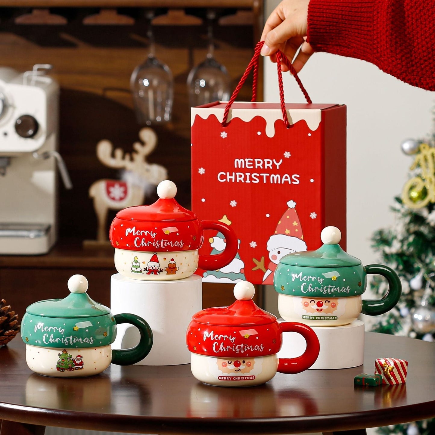 Festive Holiday Red Coffee Mug