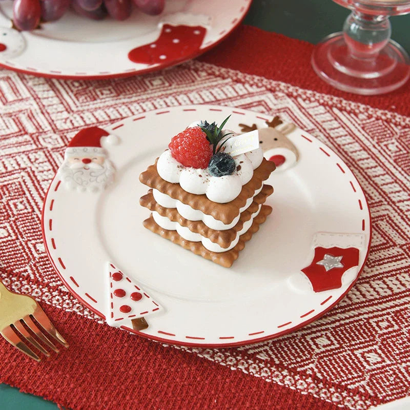 Merry Red Ceramic Christmas Dish