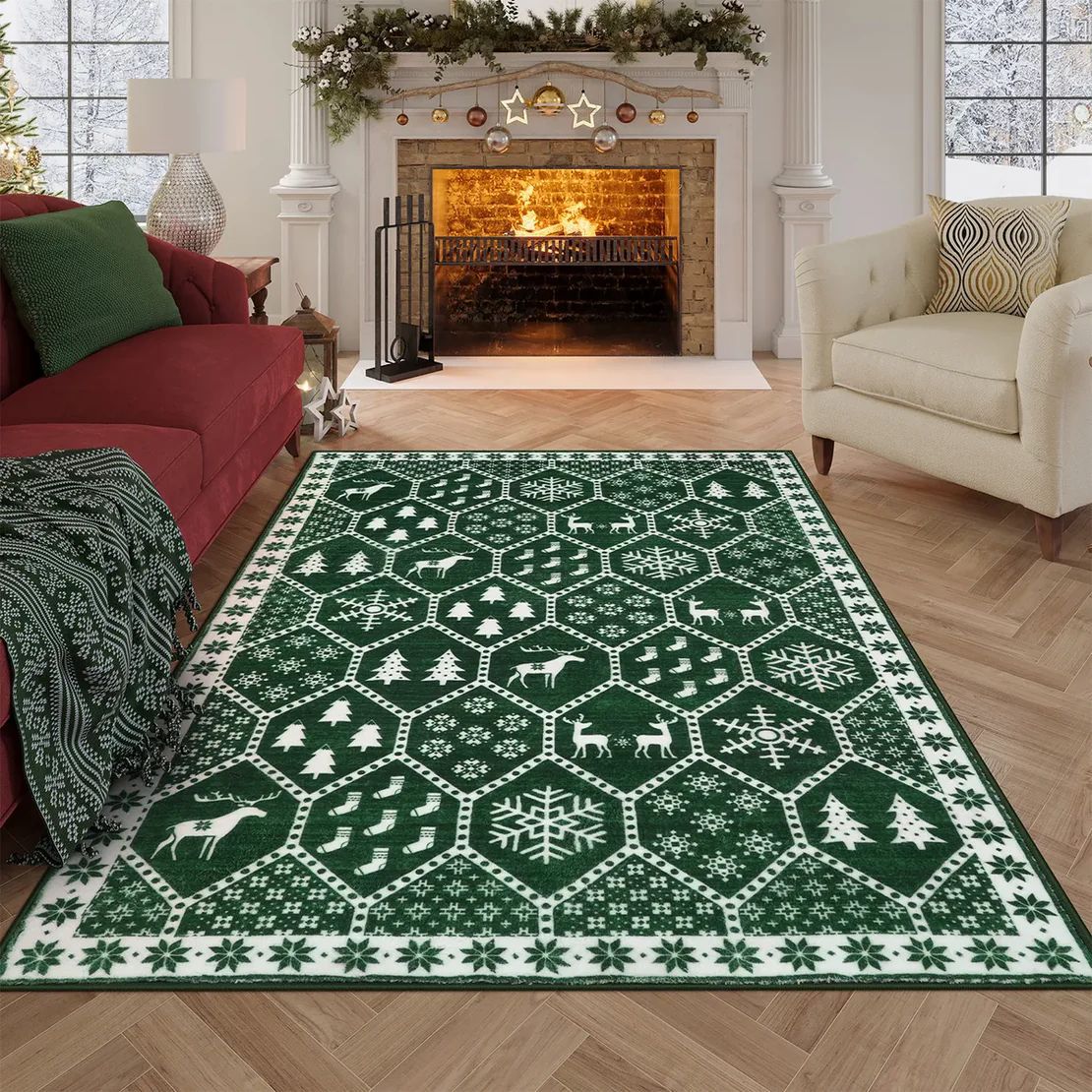 Cozy Holiday Area Rug - Warm Non-Slip Home Rug
