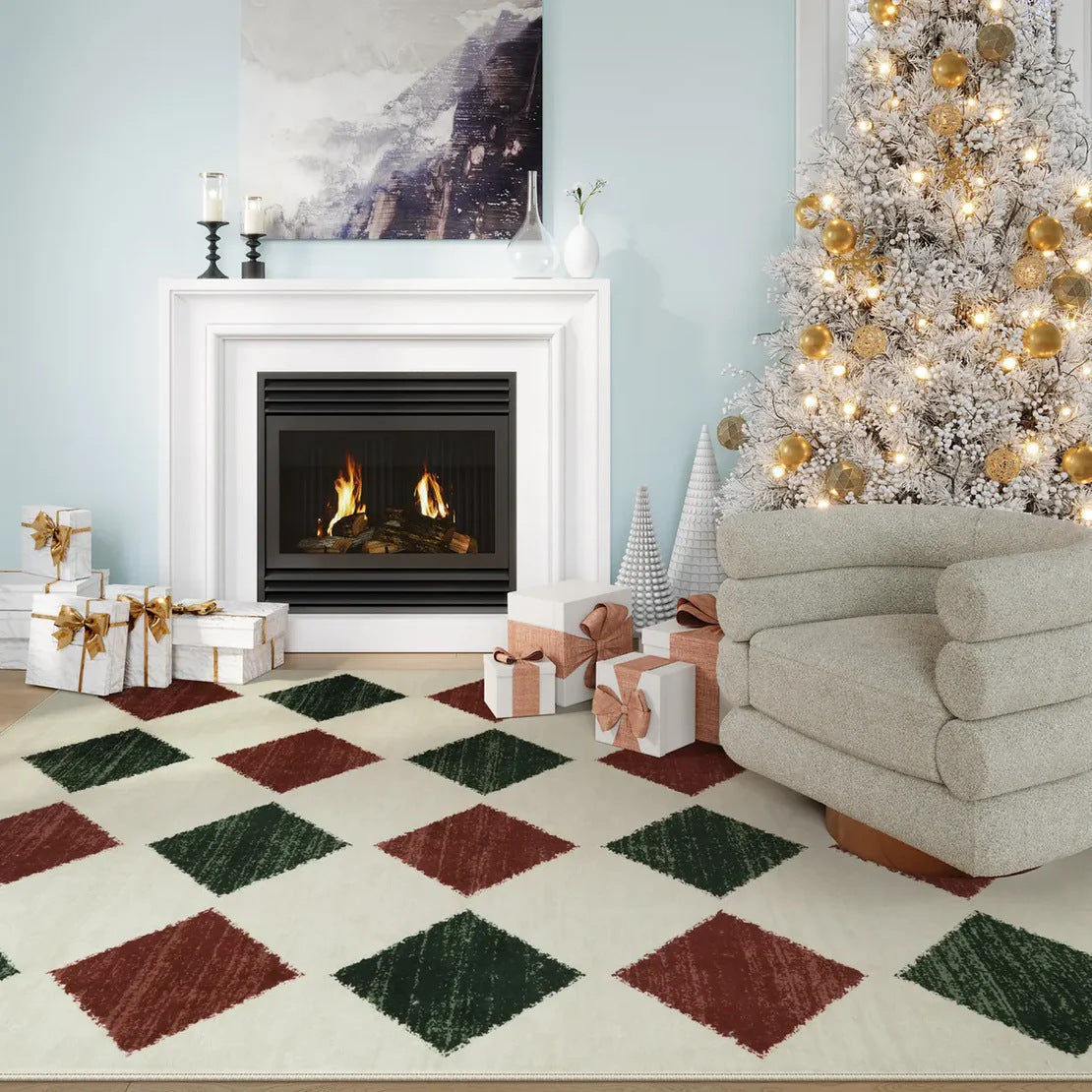 Soft Festive Holiday Area Rug