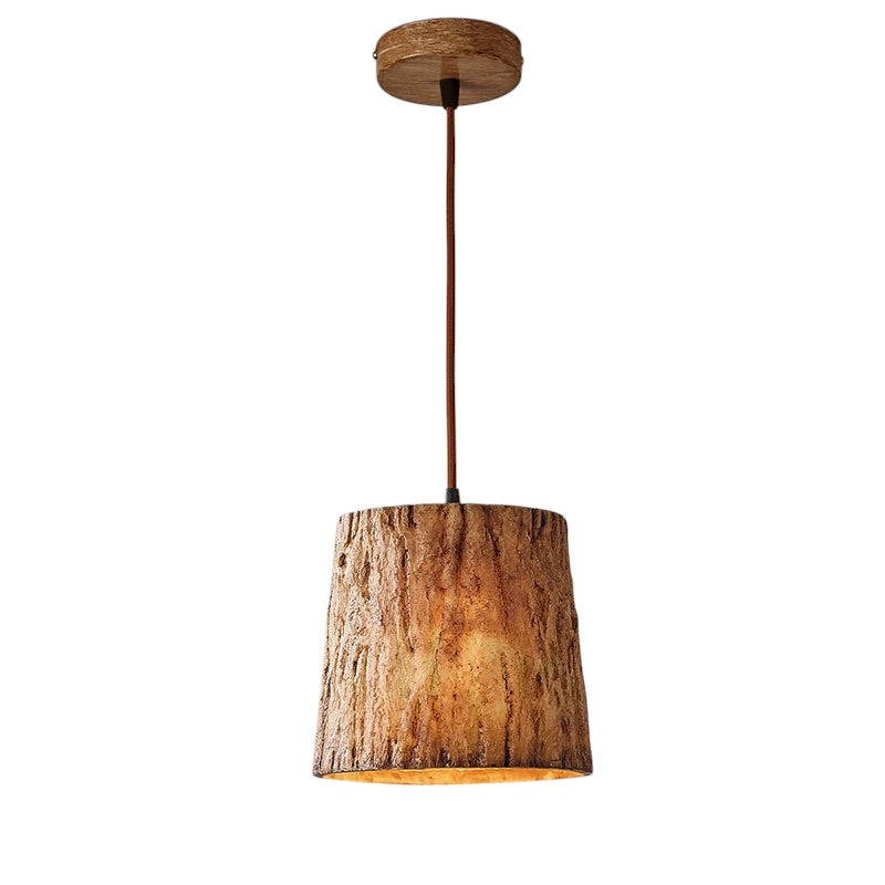 Natural Wood Hanging Light in Brown Finish - Luxicro