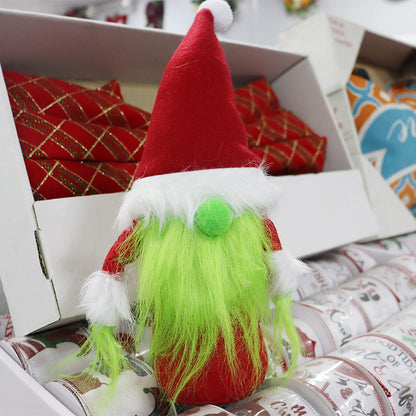 Cute Green Grinch Christmas Figurine