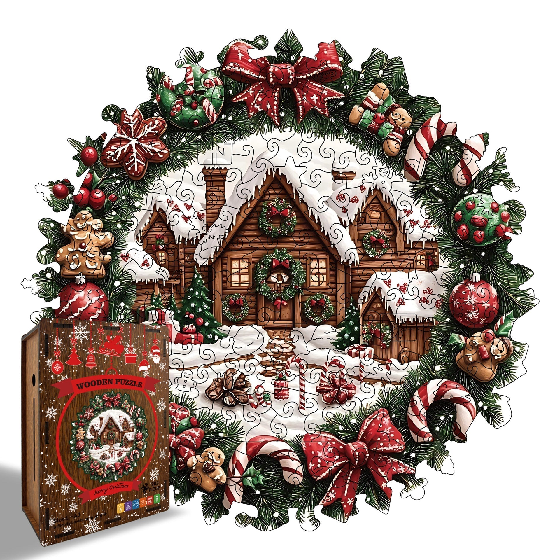 Fun DIY Christmas Wreath Money Box Puzzle - Luxicro