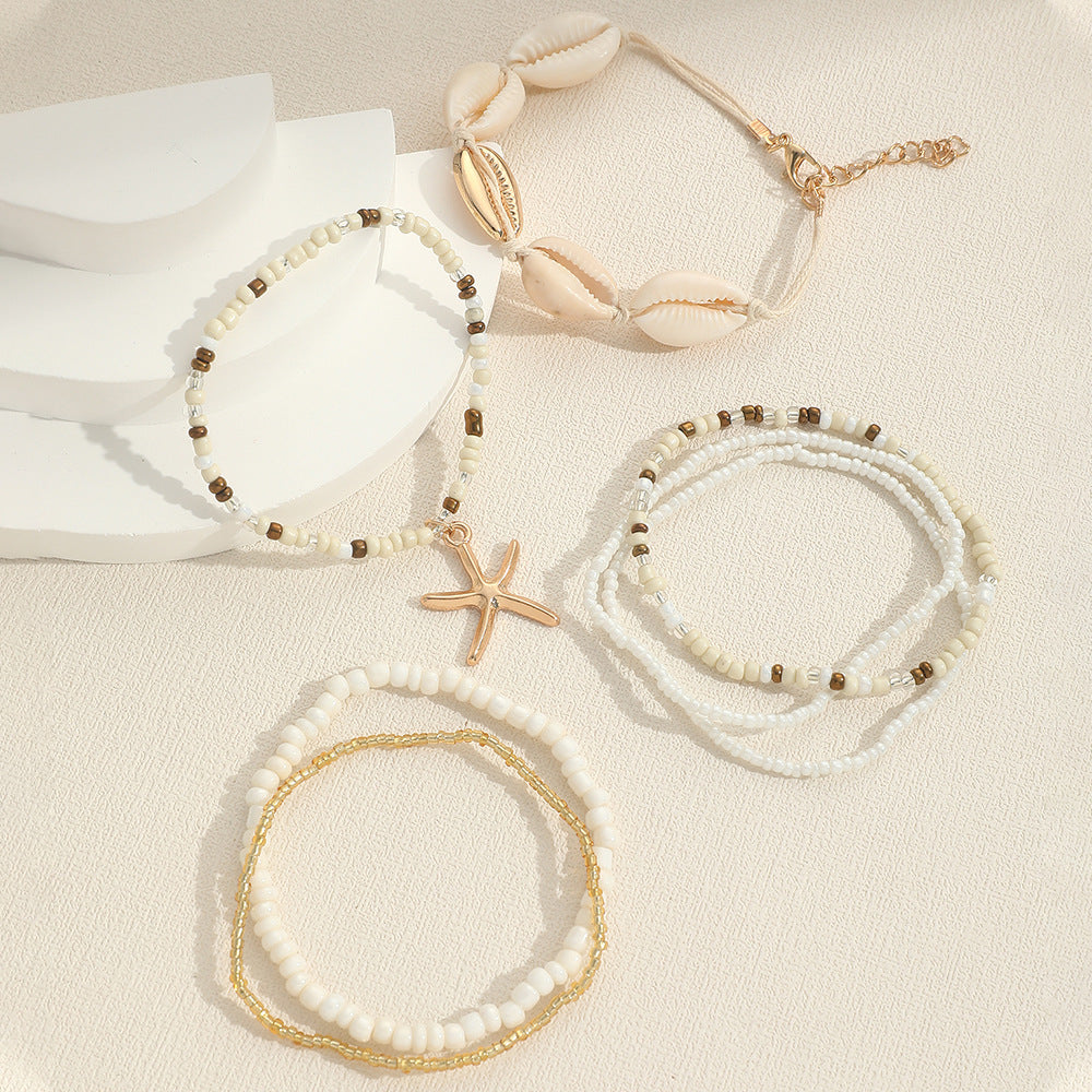 Trendy Coastal 7 Piece Charm Bracelet Set