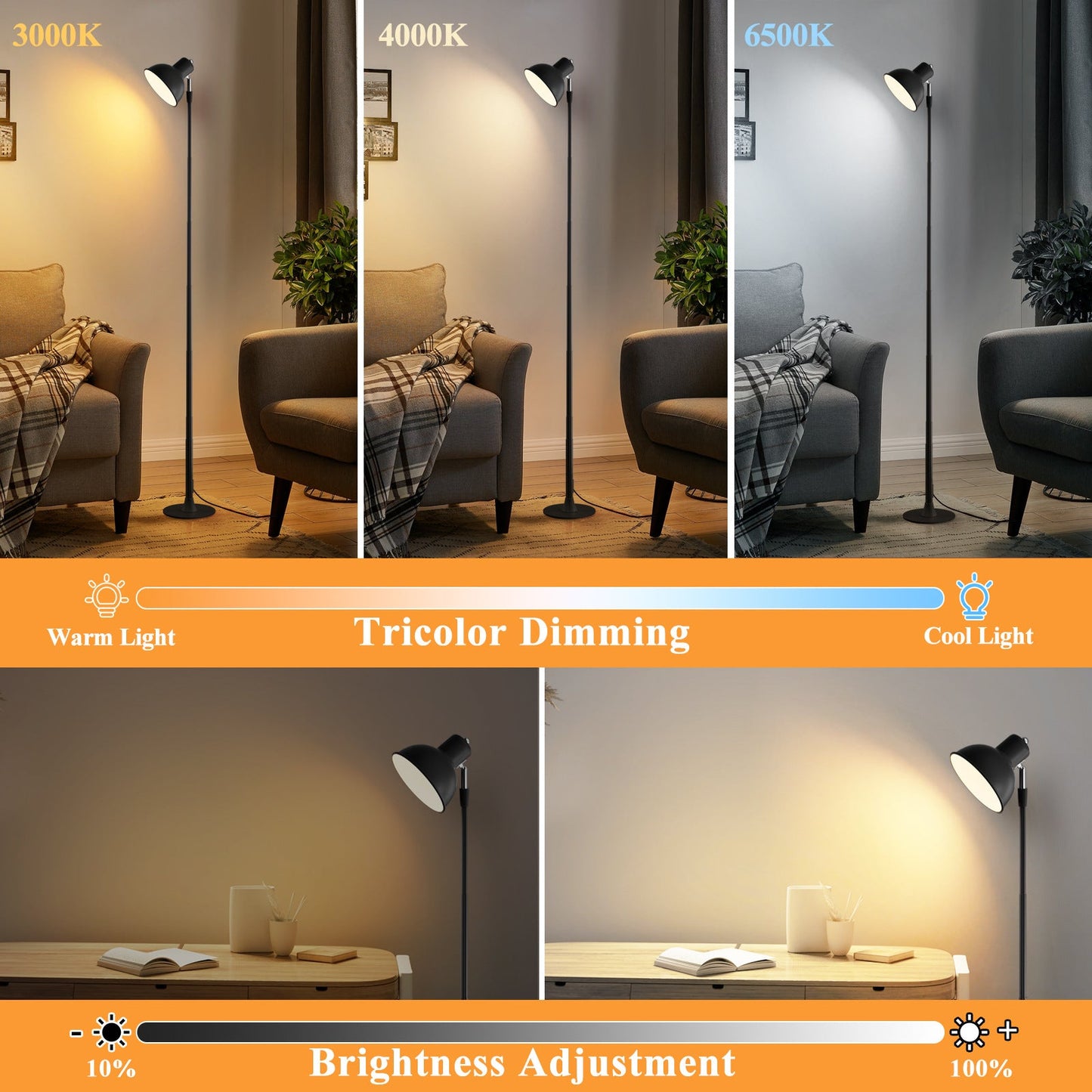 Compact Student Desk Light with USB Port Adjustable Arm