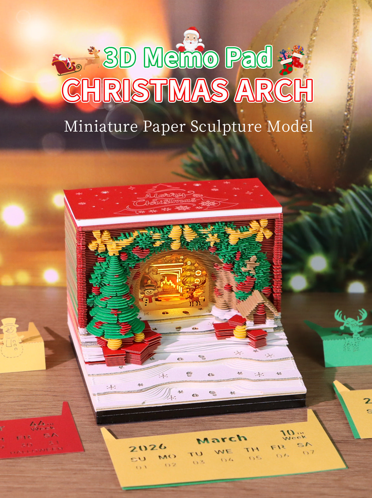 Fun Holiday 3D Desk Calendar - Luxicro