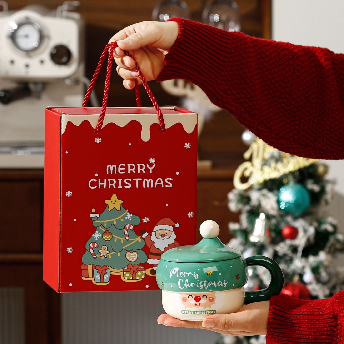 Festive Holiday Red Coffee Mug
