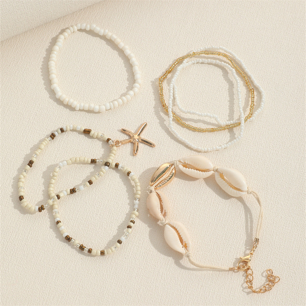 Trendy Coastal 7 Piece Charm Bracelet Set