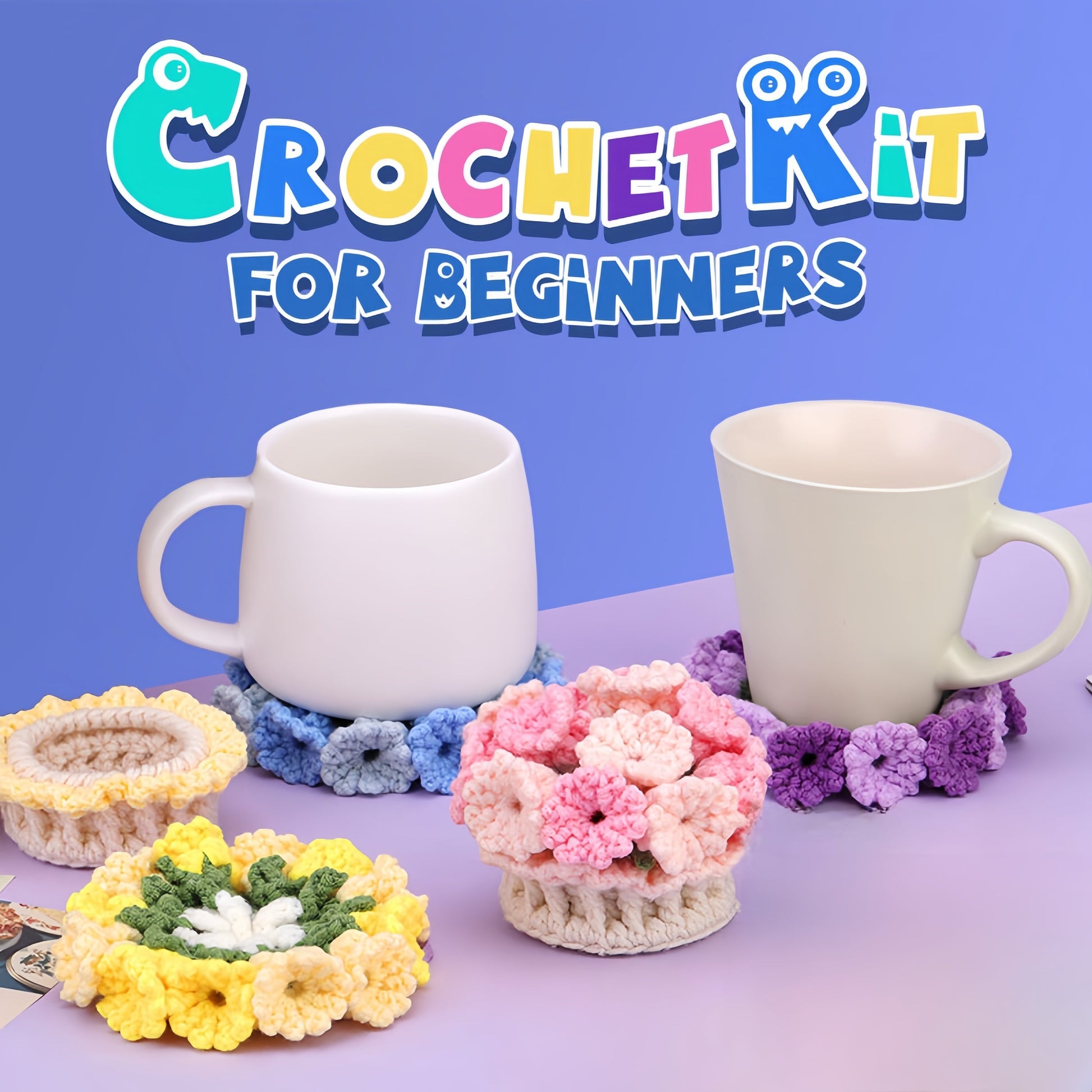 Vibrant Flower Patterned Drink Coasters - Luxicro
