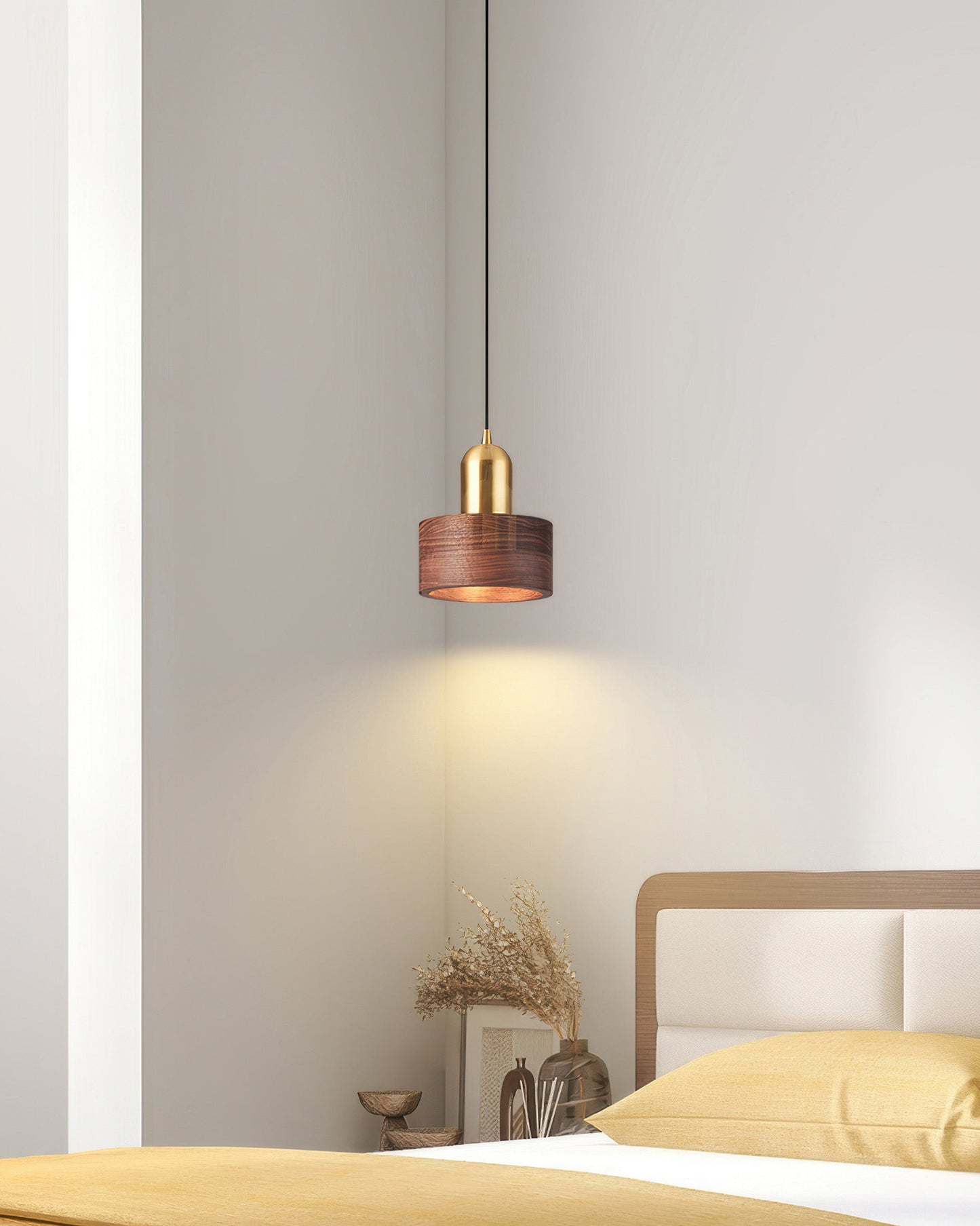 Asian Inspired Hanging Cylinder Pendant Lamp