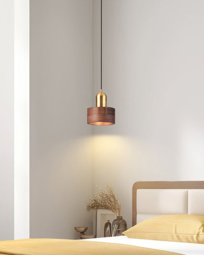 Asian Inspired Hanging Cylinder Pendant Lamp