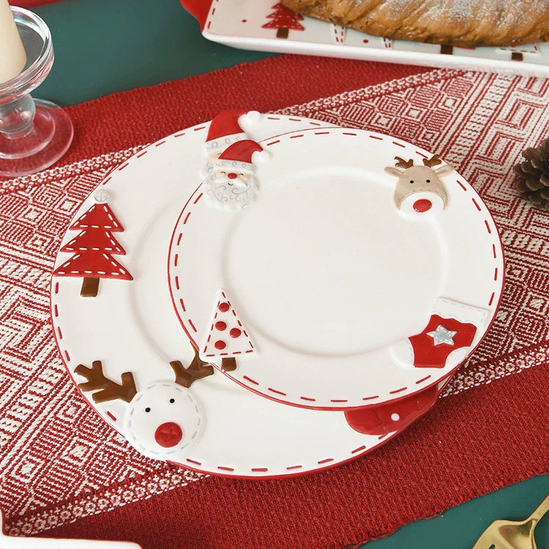 Merry Red Ceramic Christmas Dish