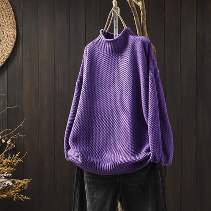 Cozy Women's Crew Neck Waffle Sweater