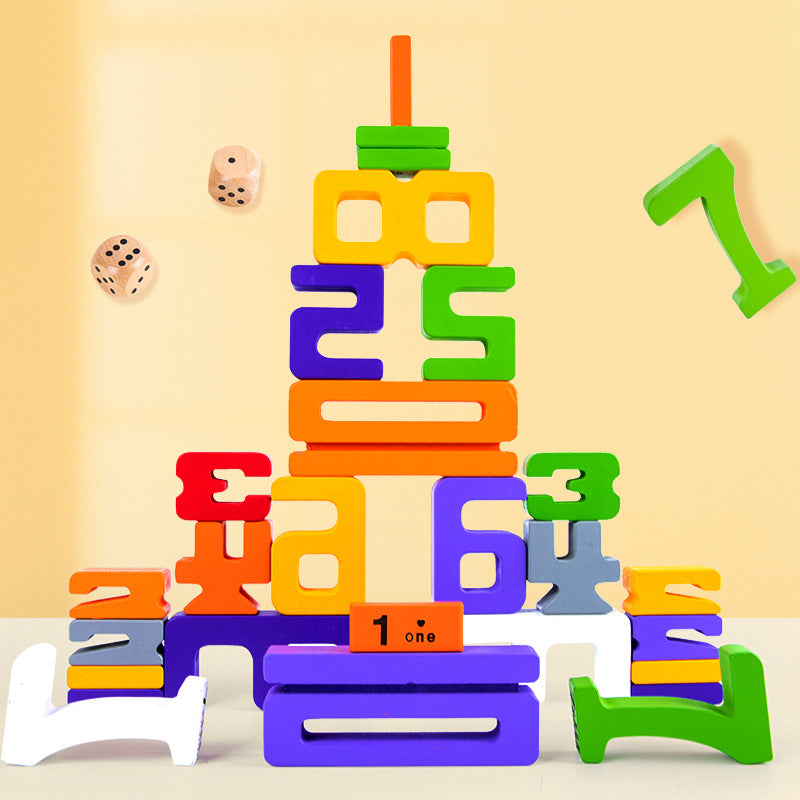 Colorful Wooden Counting Blocks Toy Set - Luxicro