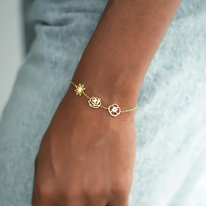 Dainty Astrology Gemstone Charm Bracelet
