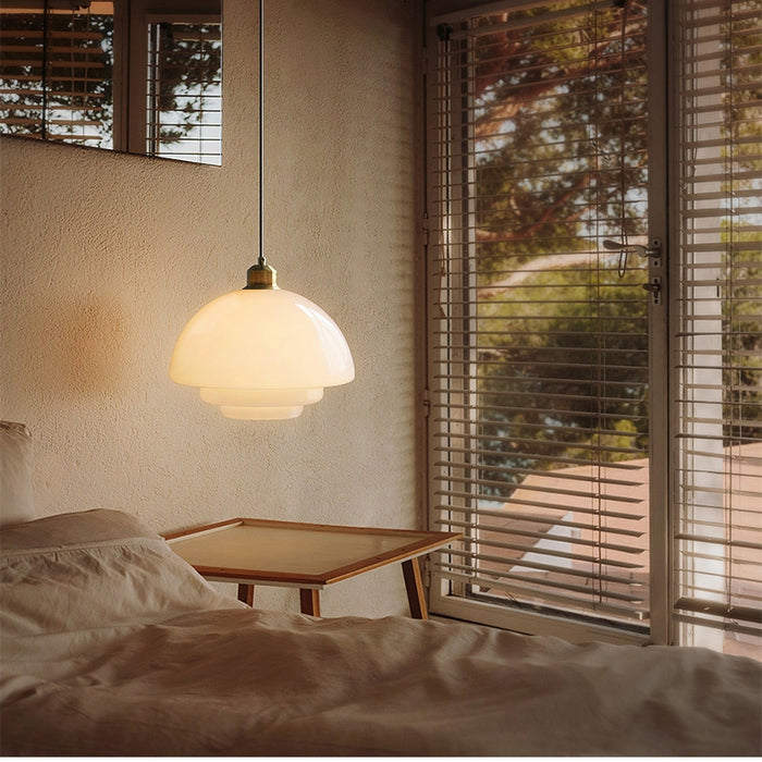 Classic White Glass Hanging Lamp