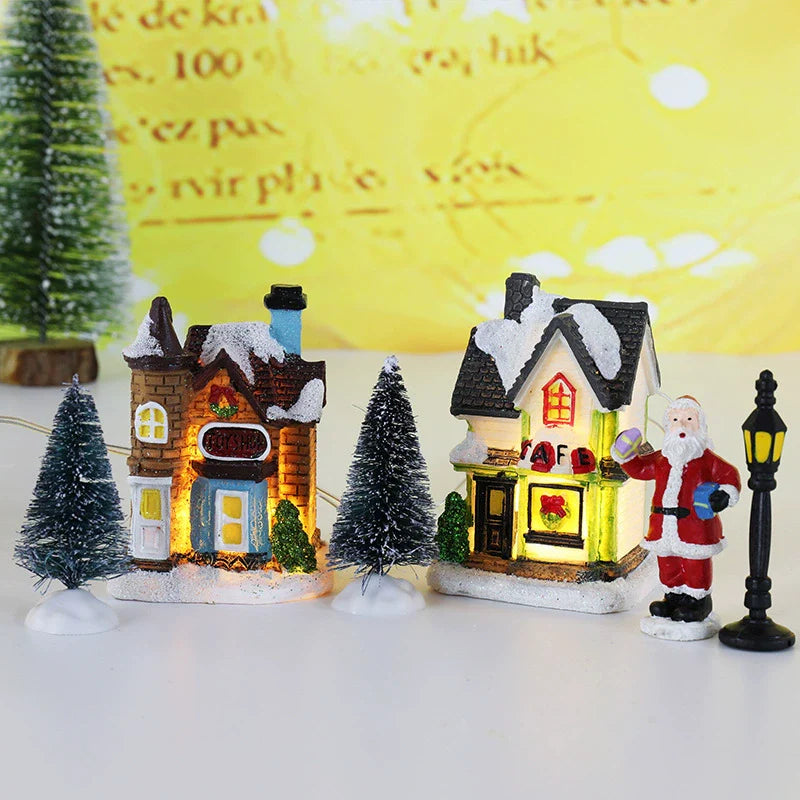 Small Glow in Dark Christmas Village Set