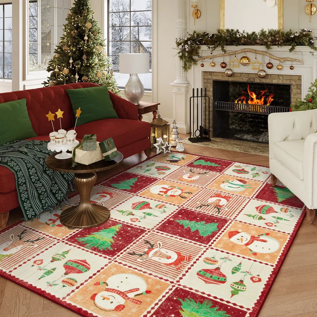 Soft Festive Holiday Area Rug