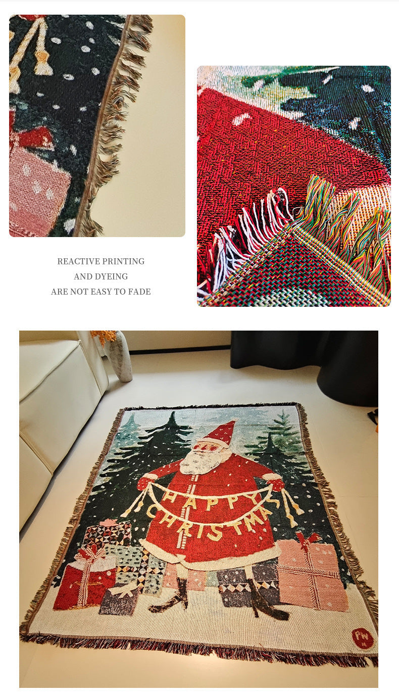 Cozy Holiday Santa Blanket Throw