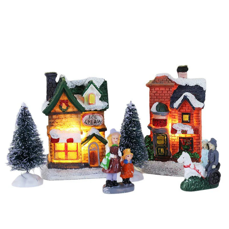 Small Glow in Dark Christmas Village Set