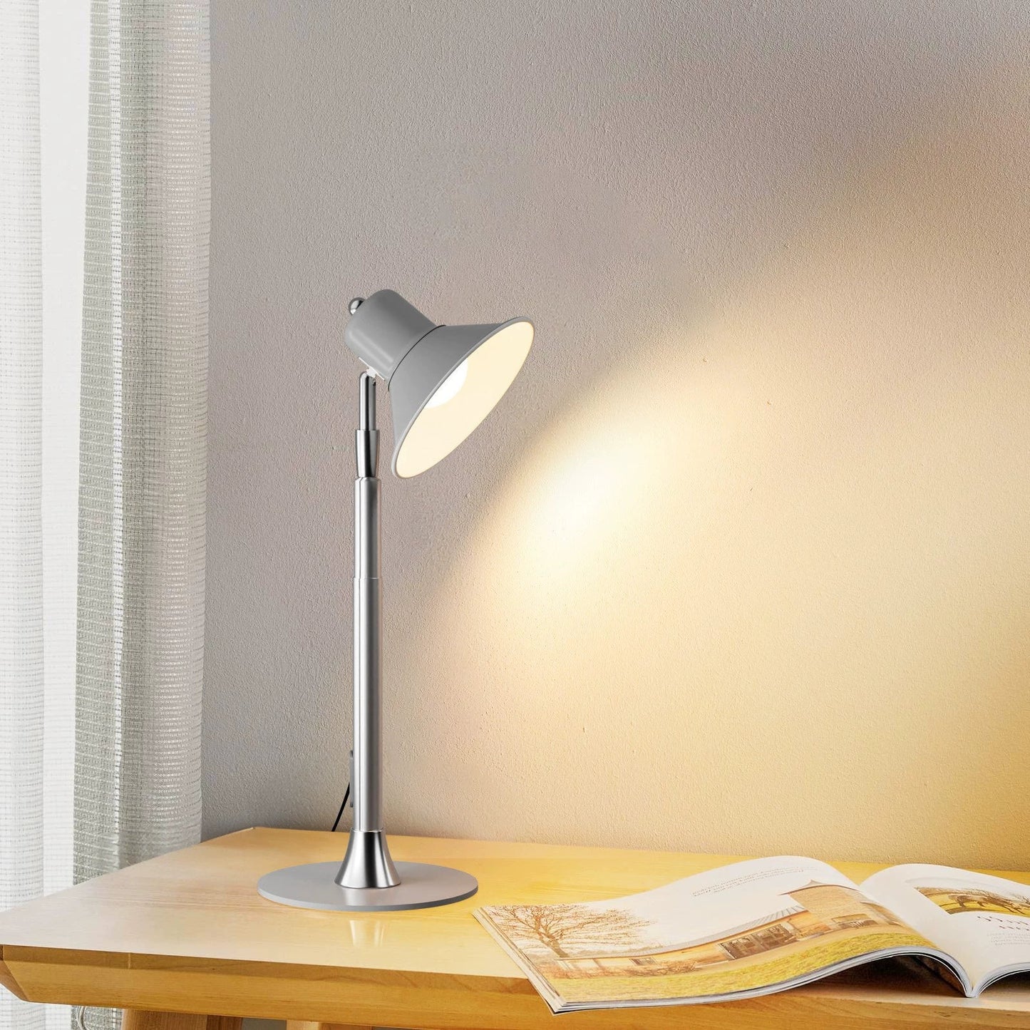 Compact Student Desk Light with USB Port Adjustable Arm - Luxicro