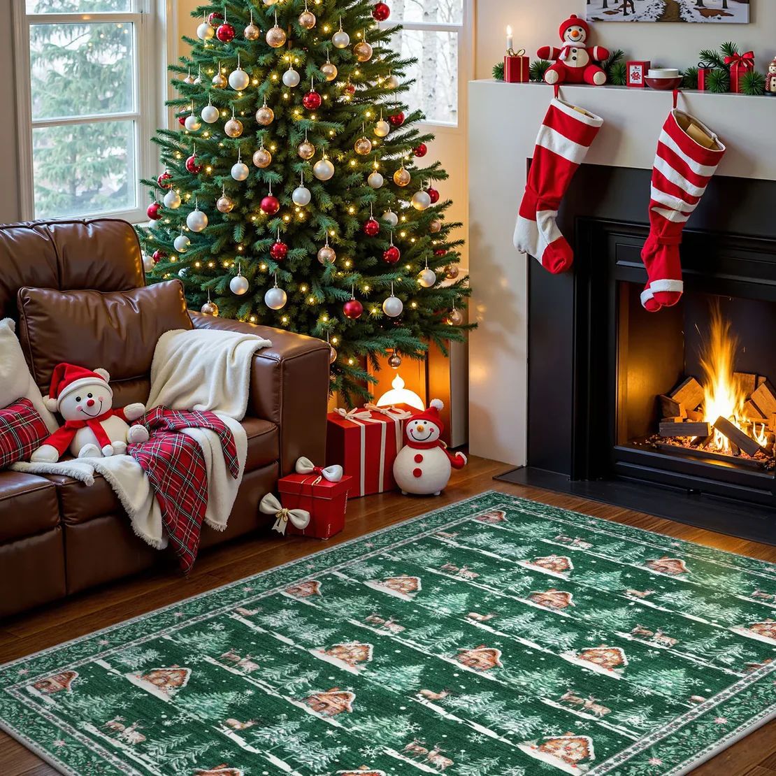 Soft Festive Holiday Area Rug