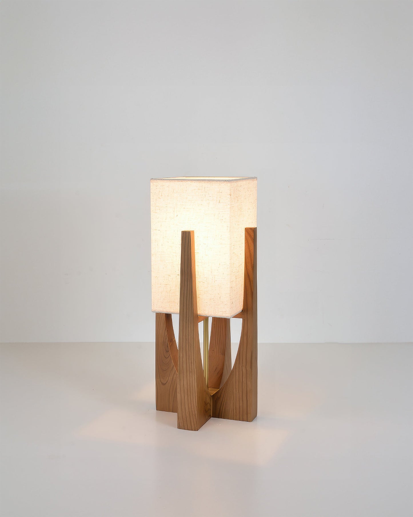 Traditional Wooden Floor Lamp Solid Dark Wood