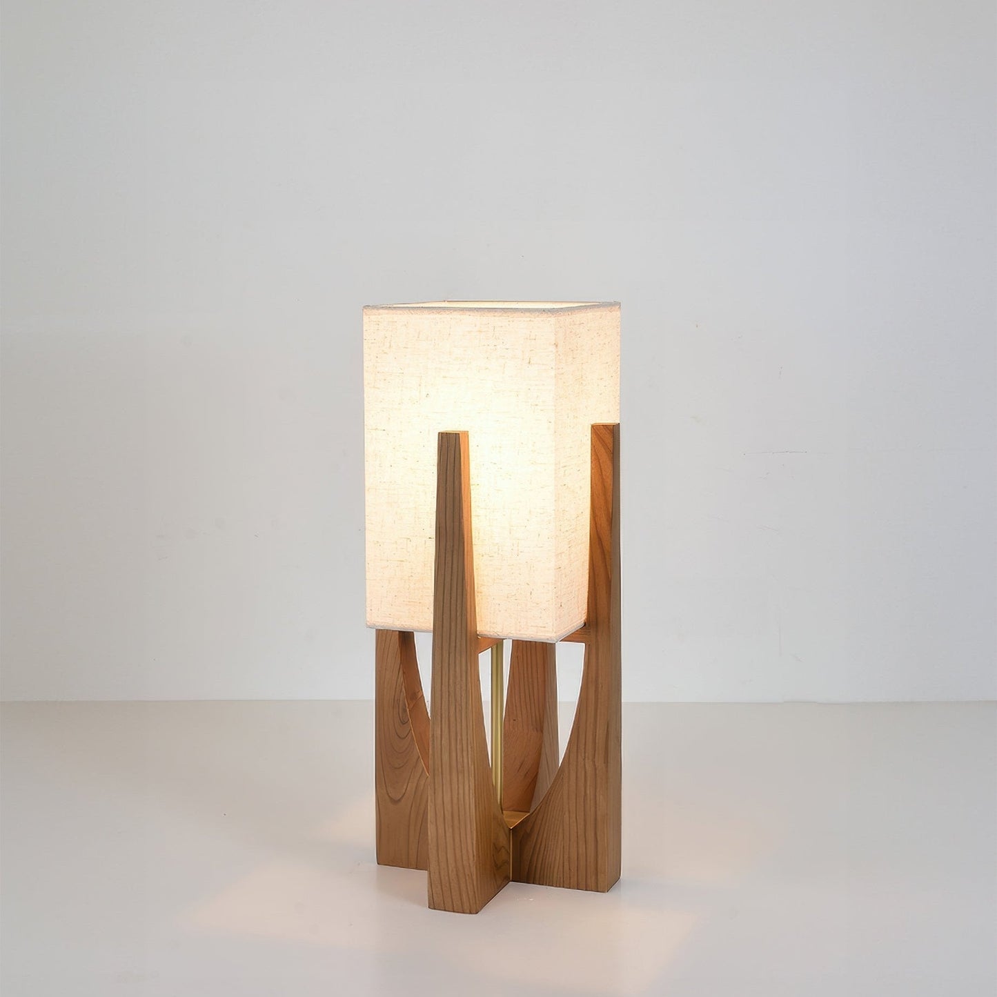 Asian-Style Wooden Floor Lamp