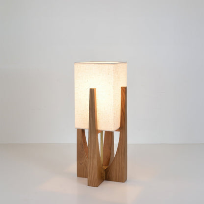 Asian-Style Wooden Floor Lamp